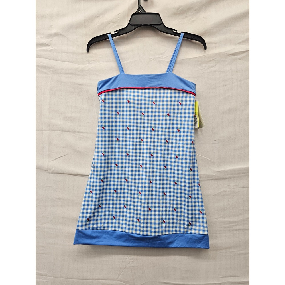 All in Motion Girls Gingham Active Dress Blue Polyester Blend Athletic Size XL